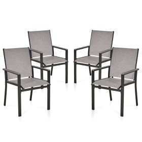MEOOEM Patio Dining Chairs 2PCS Outdoor Metal Textilene Outdoor Dining Chairs; Durable for Lawn Garden Backyard Pool All Weather