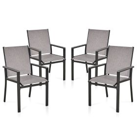 MEOOEM Patio Dining Chairs 2PCS Outdoor Metal Textilene Outdoor Dining Chairs; Durable for Lawn Garden Backyard Pool All Weather