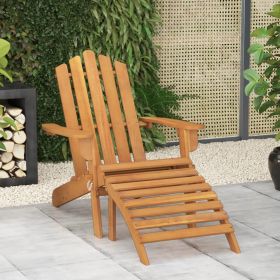 Patio Adirondack Chair with Footrest Solid Wood Acacia