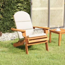 Adirondack Patio Chair with Cushions Solid Wood Acacia