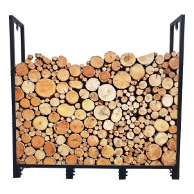 4ft Firewood Rack Stand, Firewood Rack Outdoor Indoor Firewood Rack Holder for Outdoor Courtyard, Patio Fireplace Fire Pits