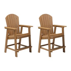 HIPS Bar Chair with Armrest,Patio Bar Chair Set of 2 Adirondack Chairs Set of 2 for Outdoor Deck Lawn Pool Backyard TEAK