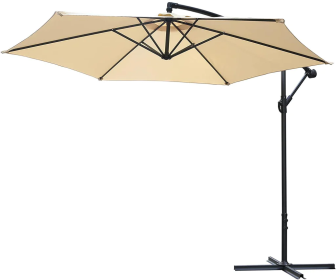 10 Ft Cantilever Hanging Umbrella Rotation Patio Offset Umbrella without Weight Base
