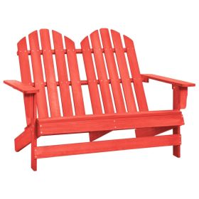 2-Seater Patio Adirondack Chair Solid Wood Fir Red