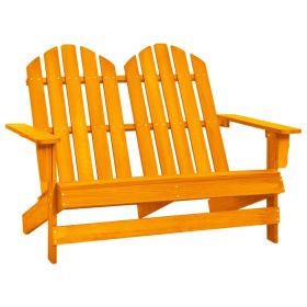 2-Seater Patio Adirondack Chair Solid Wood Fir Orange