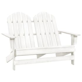 2-Seater Patio Adirondack Chair Solid Wood Fir White