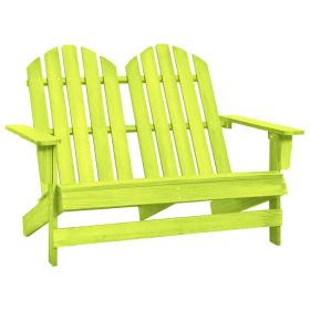 2-Seater Patio Adirondack Chair Solid Wood Fir Green