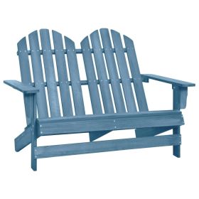 2-Seater Patio Adirondack Chair Solid Wood Fir Blue