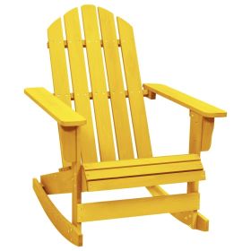 Patio Adirondack Rocking Chair Solid Fir Wood Yellow