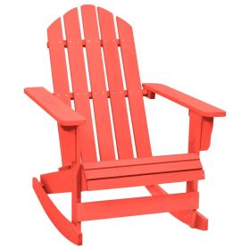 Patio Rocking Adirondack Chair Solid Fir Wood Red