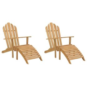 Adirondack Chairs with Footrests 2 pcs Solid Wood Teak