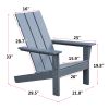 Outdoor Adirondack Chair for Relaxing, HDPE All-weather Fire Pit Chair, Patio Lawn Chair for Outside Deck Garden Backyardf Balcony, Grey